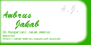 ambrus jakab business card